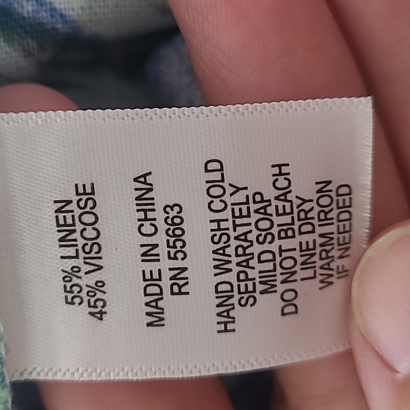 Forcynthia linen blend tropical button shirt dress Size S - Picture 9 of 9